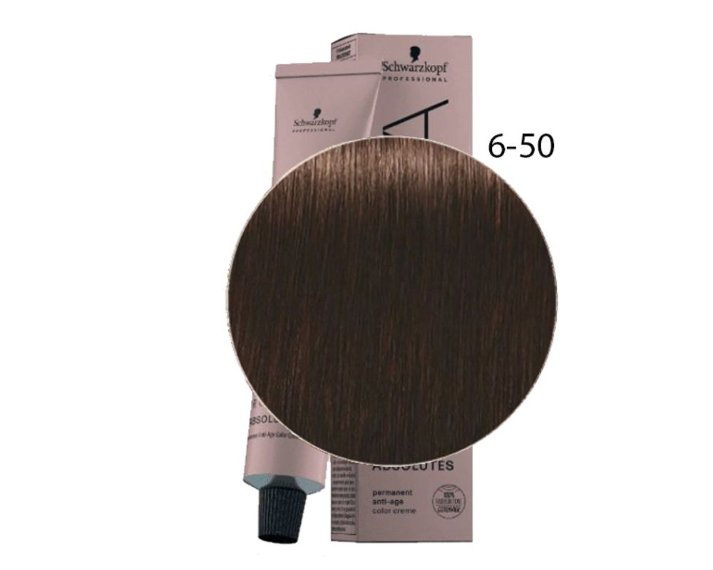 Schwarzkopf Professional краска для волос Игора Absolutes тон 6-50 Темный русый золотистый натуральный 60мл