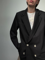 Жакет горький шоколад в полоску с контрастной спинкой