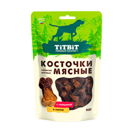 Косточки мясные с говядиной и сыром TITBIT для собак