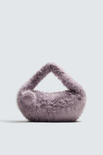 ZARA Х DISNEY БОЛЬШАЯ СУМКА ИЗ ИСКУССТВЕННОГО МЕХА, ЦВЕТ МАЛЬВЫ