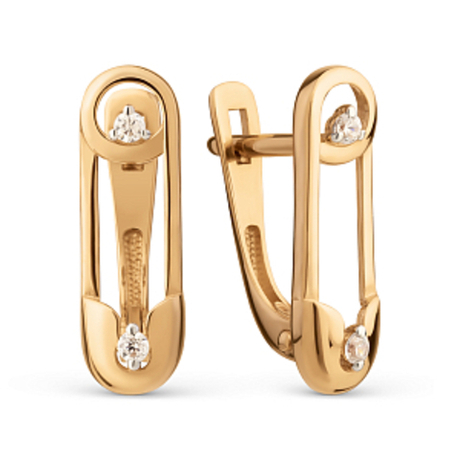 Серьги из золота с фианитами