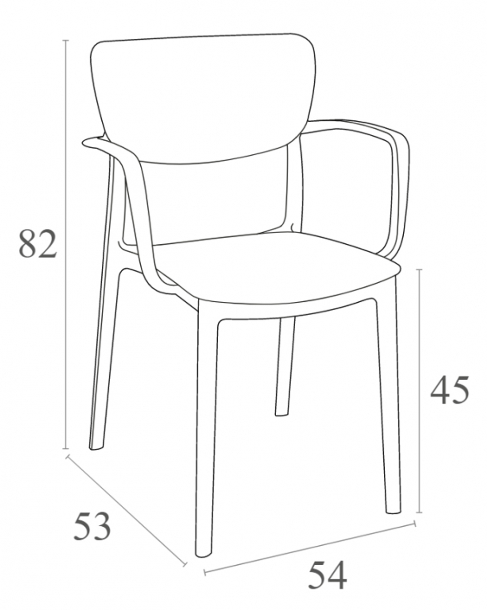 Кресло пластиковое Siesta Contract Lisa, оливковый