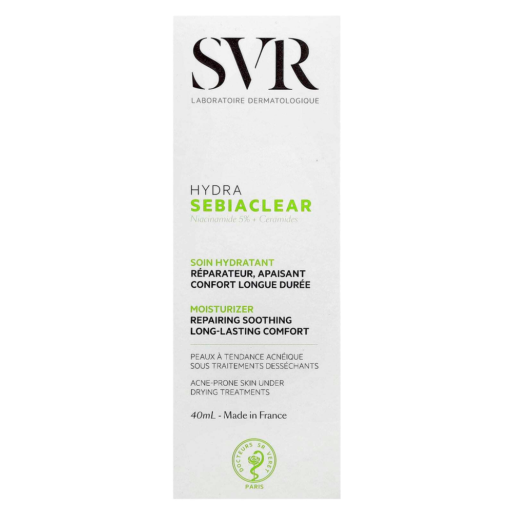 SVR, Hydra Sebiaclear, увлажняющее средство, для кожи, склонной к акне, 40 мл (1,3 жидк. Унции)