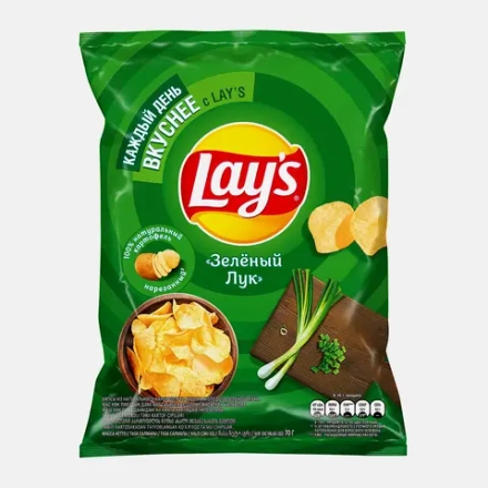 Чипсы Lays Зелёный лук 70г