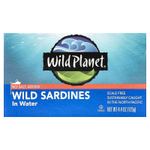 Wild Planet, Сардины, выловленные в диких условиях, в воде, Без добавления соли, 4,4 унц. (125 г)