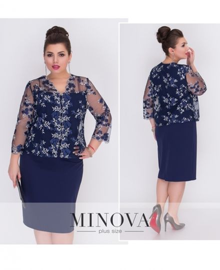 Платье 00274-темно-синий Minova Фото 2