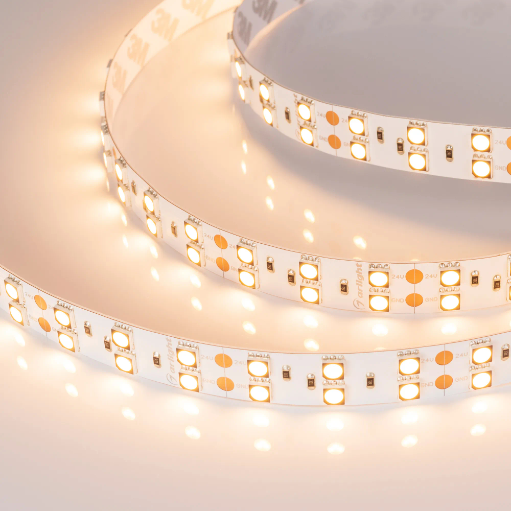 Светодиодная лента RT-B120-15mm 24V Warm3000 CRI98 (28.8 W/m, IP20, 5m) (Arlight, Открытый) 021470(3)