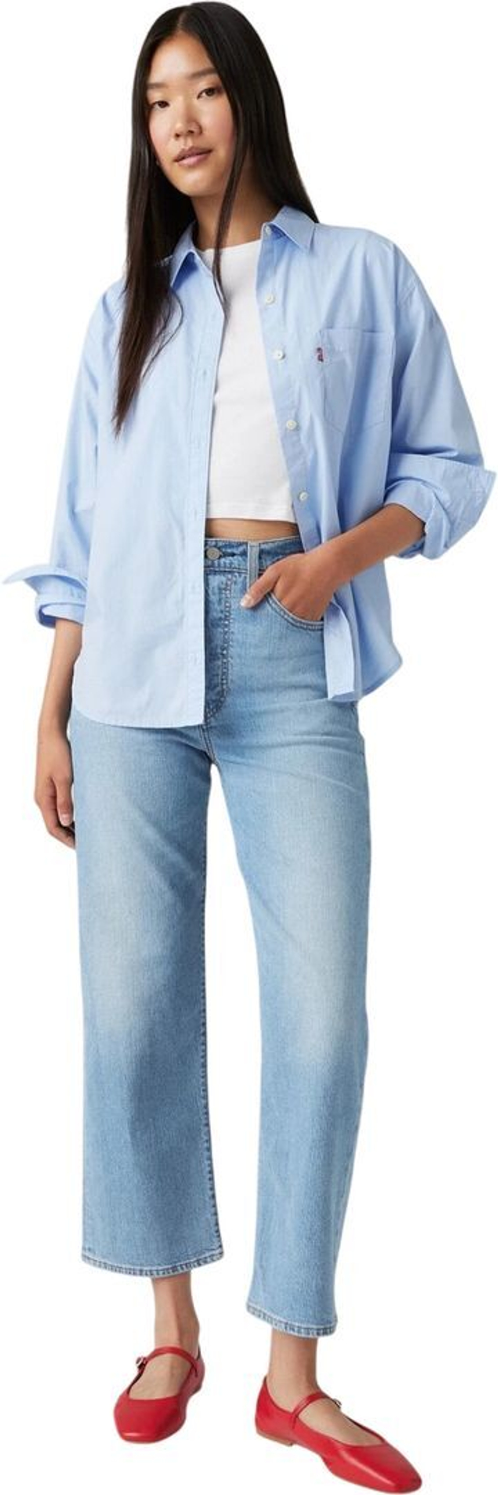 Джинсы Levis RIBCAGE STRAIGHT ANKLE синий