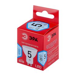 Лампа светодиодная ЭРА RED LINE LED MR16-5W-840-GU10 R 5Вт софит нейтральный белый свет GU10 | Лампы cветодиодные Точечные (Софиты) (MR, PAR)