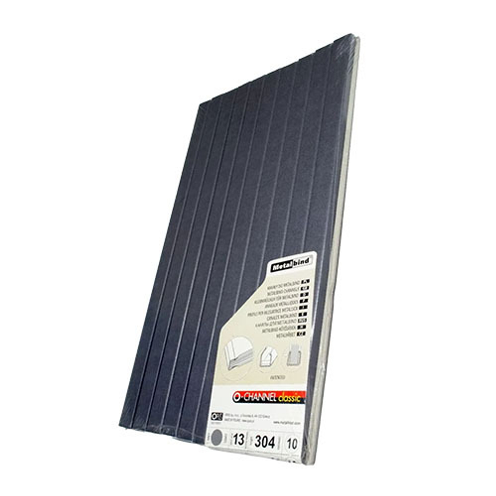 ЦВЕТНОЙ КАНАЛ С ПОКРЫТИЕМ 13 мм А4 СЕРЫЕ упак. 10 шт