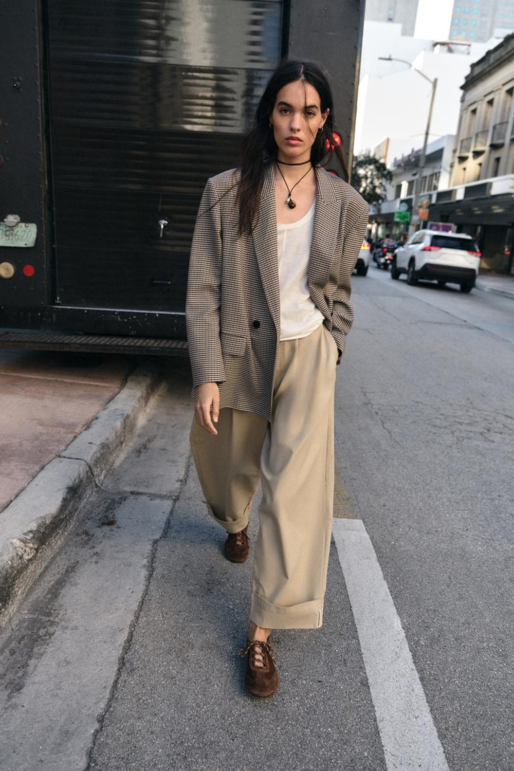 ZARA ДВУБОРТНЫЙ БЛЕЙЗЕР ОВЕРСАЙЗ, ЧЕРНЫЙ/ЗЕЛЕНЫЙ