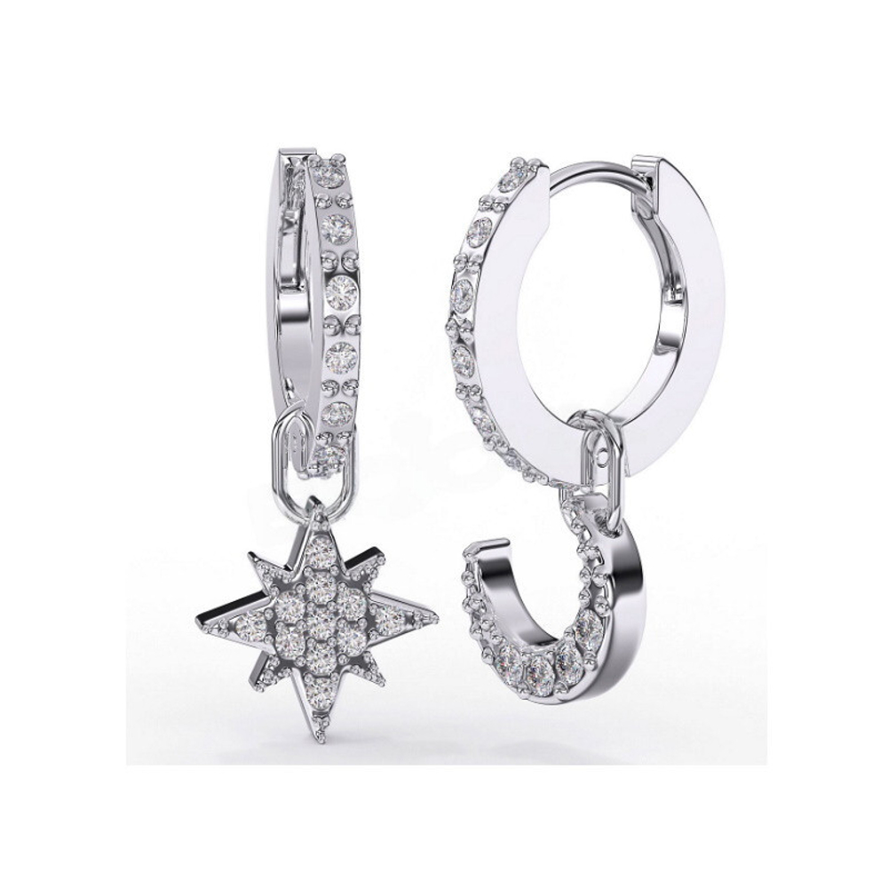 Серьги из медицинской стали Georgia (Moon & Star)