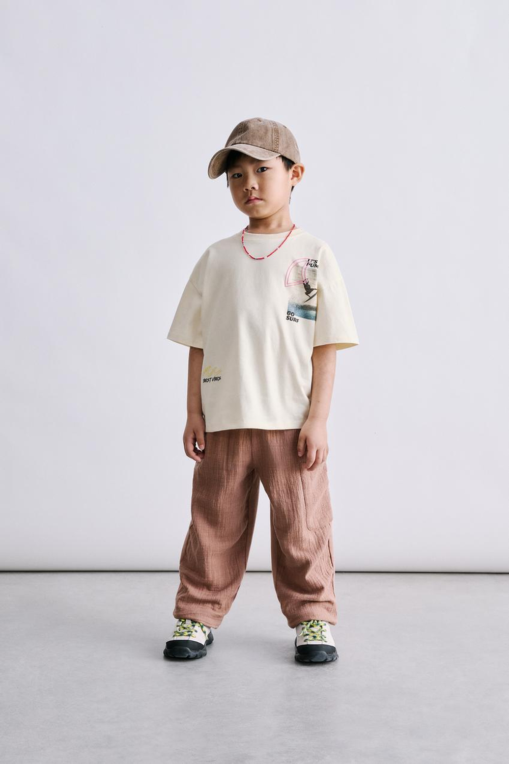 ZARA БРЮКИ КОМБИНИРОВАННЫЕ, ПУДРОВО-РОЗОВЫЙ