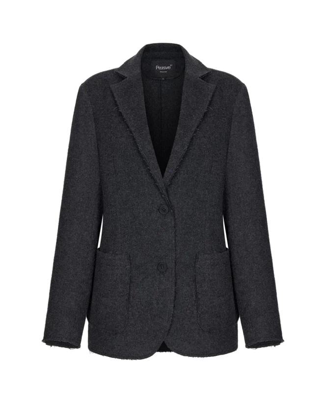 Жакет с необработанными швами Темно-серый