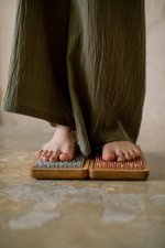 Штаны из жатого муслина Хаки