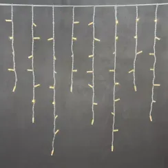 Светодиодная бахрома с колпачком 3,2*0,9 м., 168 теплых белых LED ламп, каучуковый белый провод, LTC (LL168-8-2WW)