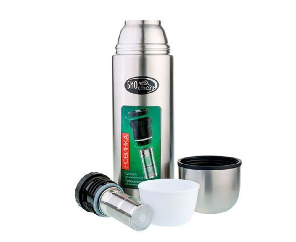 Термос BIOSTAL-ОХОТА NBP-1000Z, пробка с ситечком