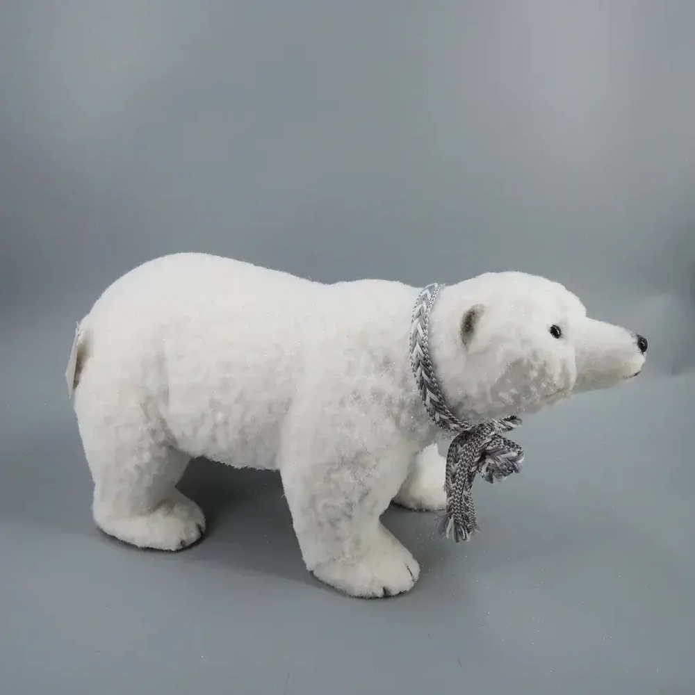 Декоративная фигура Медведь в шарфе 55*24*29 см., белый, пенопласт, Christmas DeLuxe (14315)