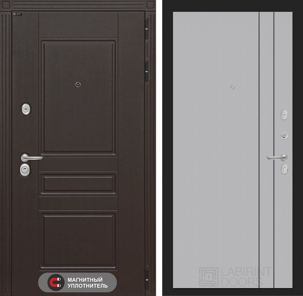 Входная дверь Лабиринт МЕГАПОЛИС - 10 Серый софт рельеф