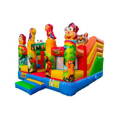 Коммерческий надувной батут «Попугайчики 2» с горкой, 5*4*2,8 м