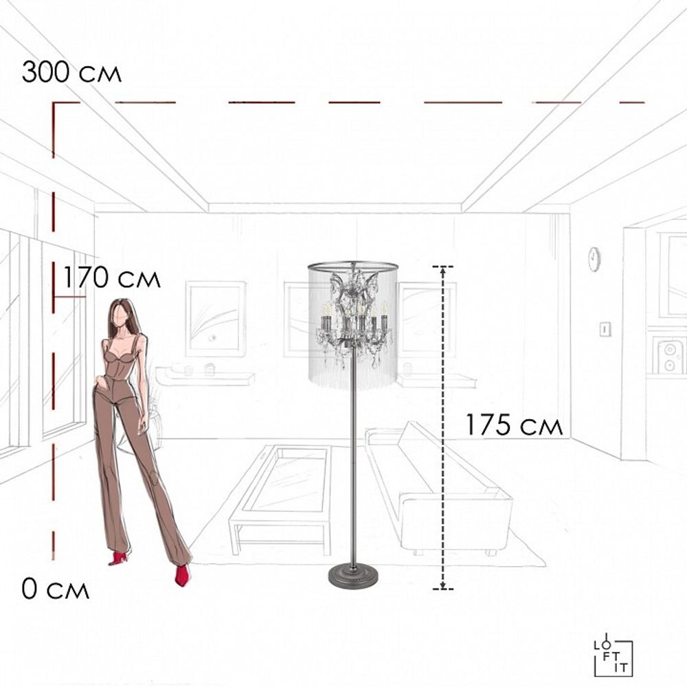 Торшер Loft it Vaille Crystal 10450F