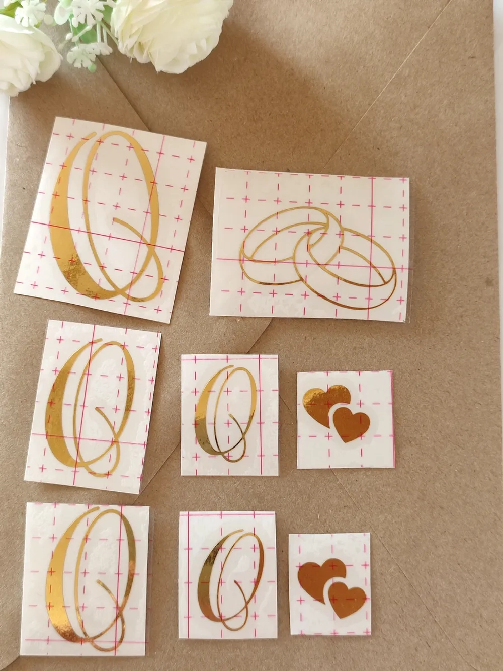 Наклейки свадебные зеркальное золото инициалы " О "