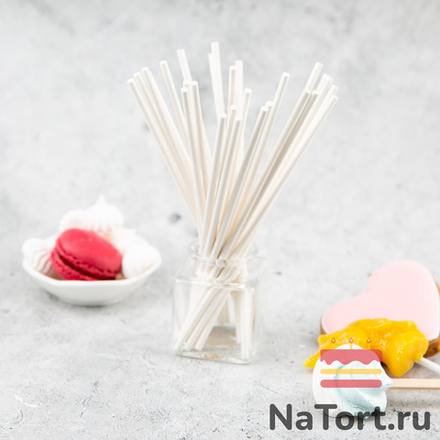 Палочки бумажные для Cake pops (белые, 15 см, 100 шт)