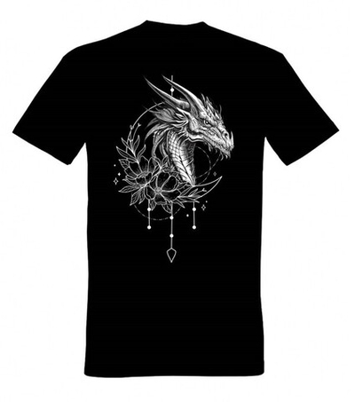 Футболка с принтом «Дракон Среброкрылый», цвет черный, р-р 54