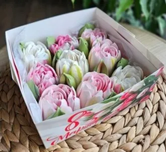 Зефир «Махровые тюльпаны» / 16*16 см