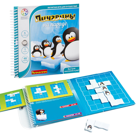 Логическая, магнитная игра для путешествий «Пингвины на параде»