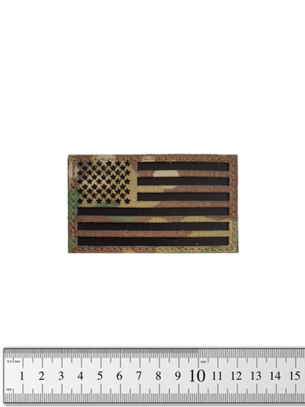Шеврон Флаг США кордура с ИК ремиссией 5х8,5 см. Мультикам левый