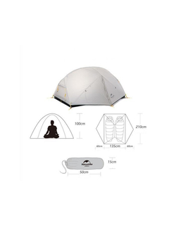 Палатка  Naturehike Mongar NH17T007-M  20D,двухместная сверхлегкая, зелено-белая, 6927595726051