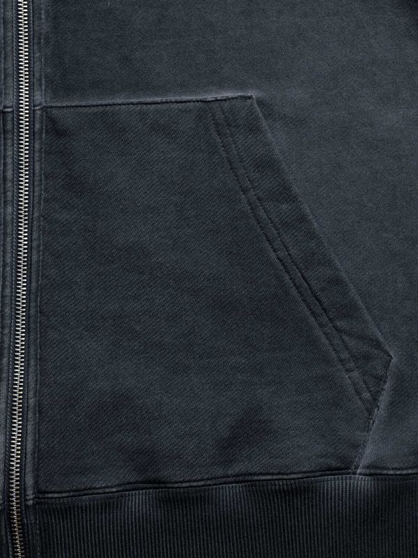 Худи Logo на молнии garment dye темно-серый - фото 9