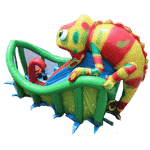 Надувная горка "В пасти у хамелеона"