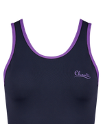 Майка гимнастическая Daniela Black/Purple, полиамид