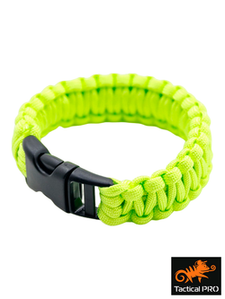 Браслет выживания из паракорда Tactical Pro. Lime