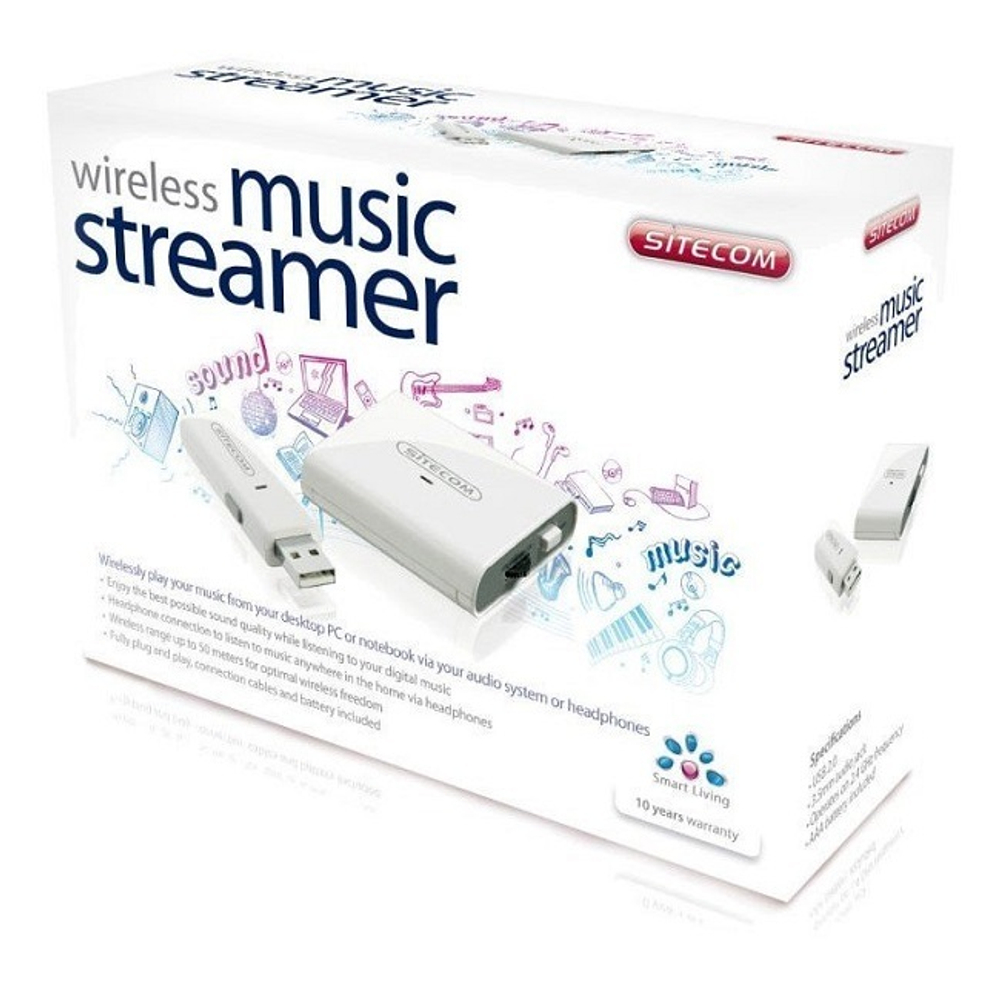 Медиа транслятор Sitecom Wireless Music Streamer, Wi-Fi 802.11n, 2.4 ГГц, USB2.0 (WL-061)