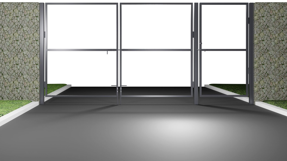 Входная группа (Ворота 3,0х2,0м распашные + калитка 1,0х2,0м), цвет серый (только каркас)