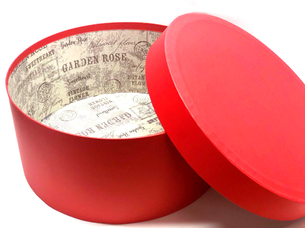 Короткая круглая коробка 32 х 15 см Цвет: Красный . Розница 450 рублей .