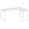 Metal System Стол криволинейный правый на О-образном м/к БО.СА-4 (R) Дуб Наварра/Металл Белый 1600*1