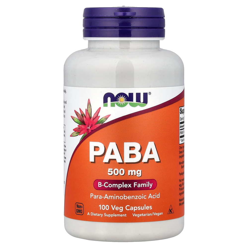 NOW Foods, ПАБК, 500 мг, 100 растительных капсул
