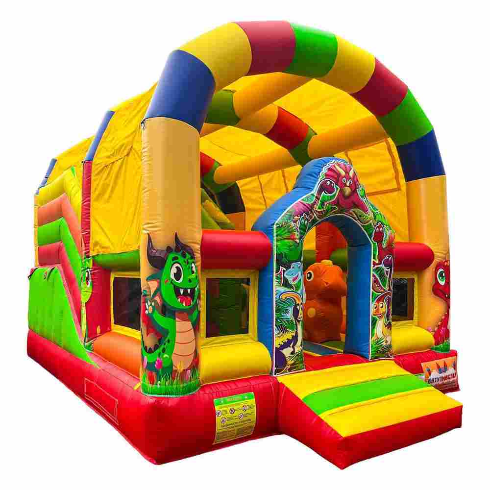 Коммерческий надувной батут с крышей "Динозаврики" 5*4*4 м