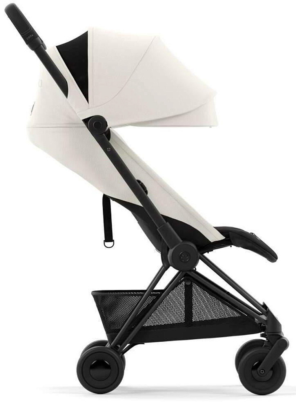 Коляска Cybex Coya Matt Black Frame Cloud G i-Size Ocean Blue Plus 2 в 1 Off White с дождевиком и бампером