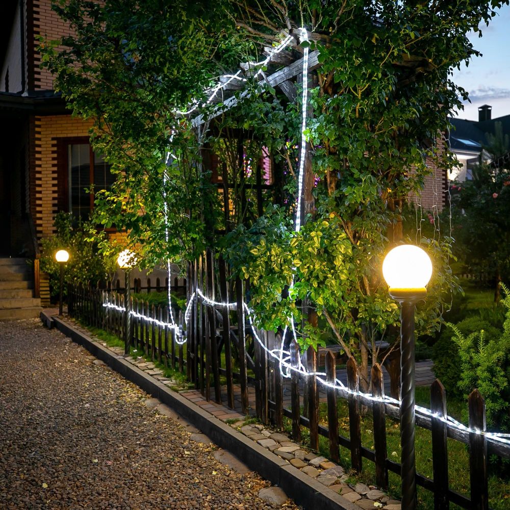 ULD-D50 8M-С08 IP44 WHITE Гирлянда светодиодная Дюралайт. 8м. С контроллером. Белый свет. Провод прозрачный. ТМ Uniel