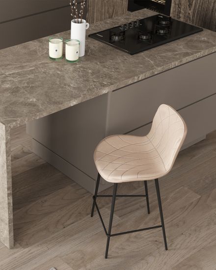 Стул барный Vault экокожа светло-серый