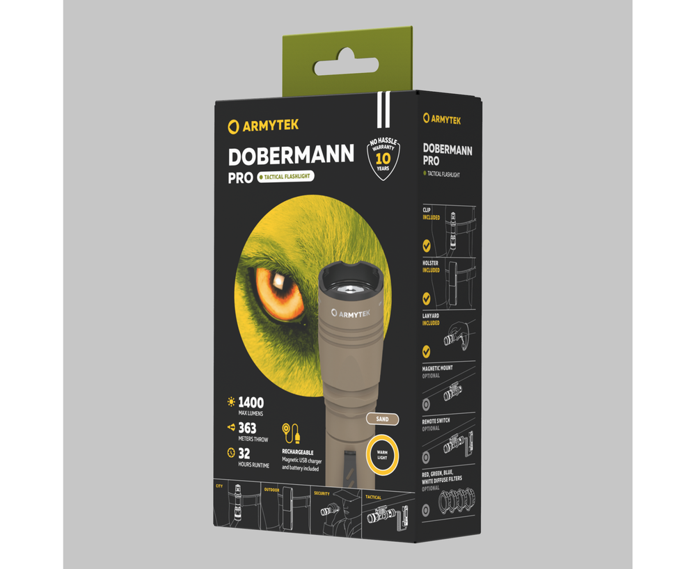 ARMYTEK - Фонарь DOBERMANN PRO MAGNET Sand USB ( теплый свет )