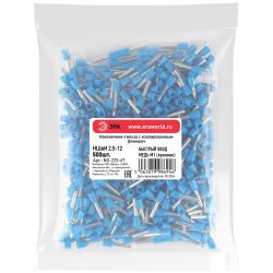 Наконечник-гильза ЭРА NO-225-67 НШвИ 2.5-12 с изолированным фланцем упаковка 500 шт