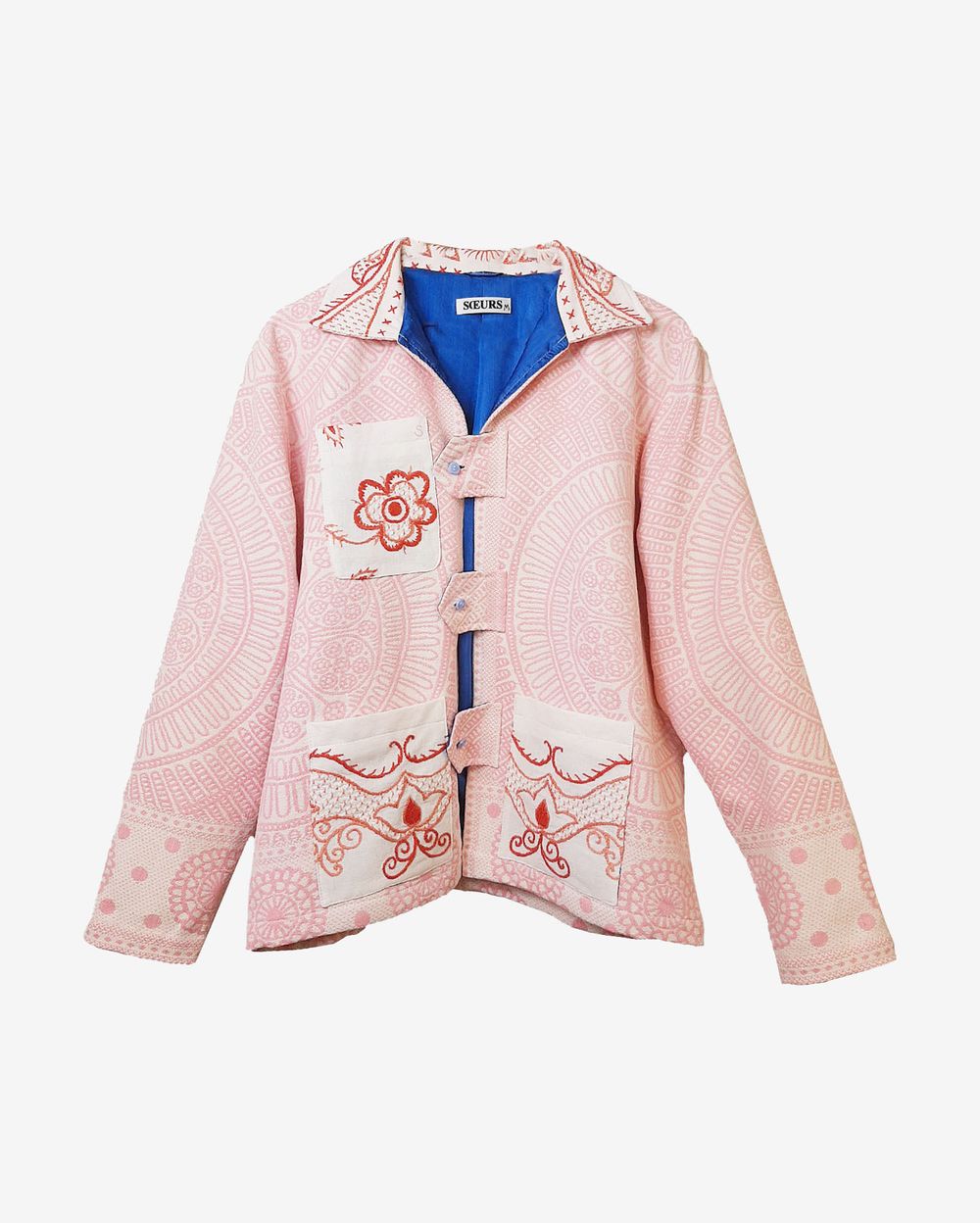 Куртка Soeurs с Голубым Подкладом / Pink And Sky Blue Jacket розовая