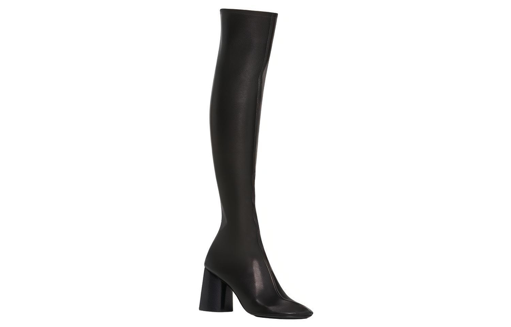 Balenciaga Glove Leather Knee High Boots 8cm Women"s Black