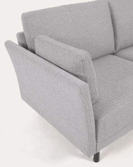 Gilma 2-местный диван светло-серого цвета с ножками в черной отделке 170 см